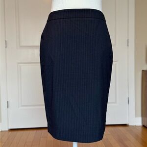 Ann Taylor Black Pinstripe Pencil Skirt